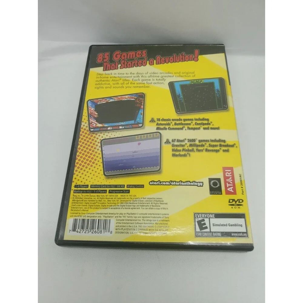 Atari Anthology (Sony PlayStation 2, 2004, PS2) Complete‎ CIB TESTED